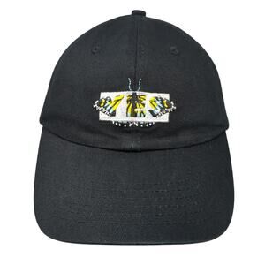 Butterfly Baseball Cap Black One Size Adjustable Embroidered Seek Discomfort